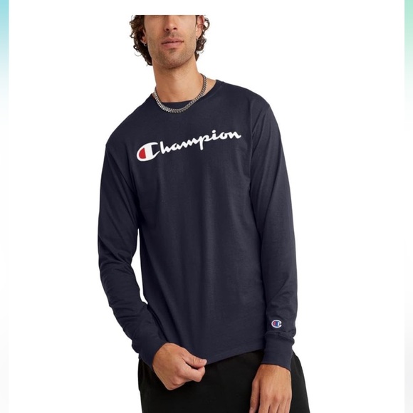 Champion MEN jersey long sleeve t-shirt with logo NEW - Picture 4 of 4